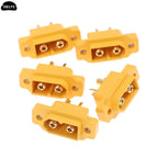 5pcs XT60E-M Mountable XT60 Male Plug Connector Model Aircraft Power Battery Plug Fixed Version Male XT60E1-M