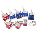 5Pcs Toggle Switch Mini Switches 2 Position 3 Position Latching Switch MTS-102/103/202/203 ON-ON SPDT ON-OFF -ON SPDT DPDT