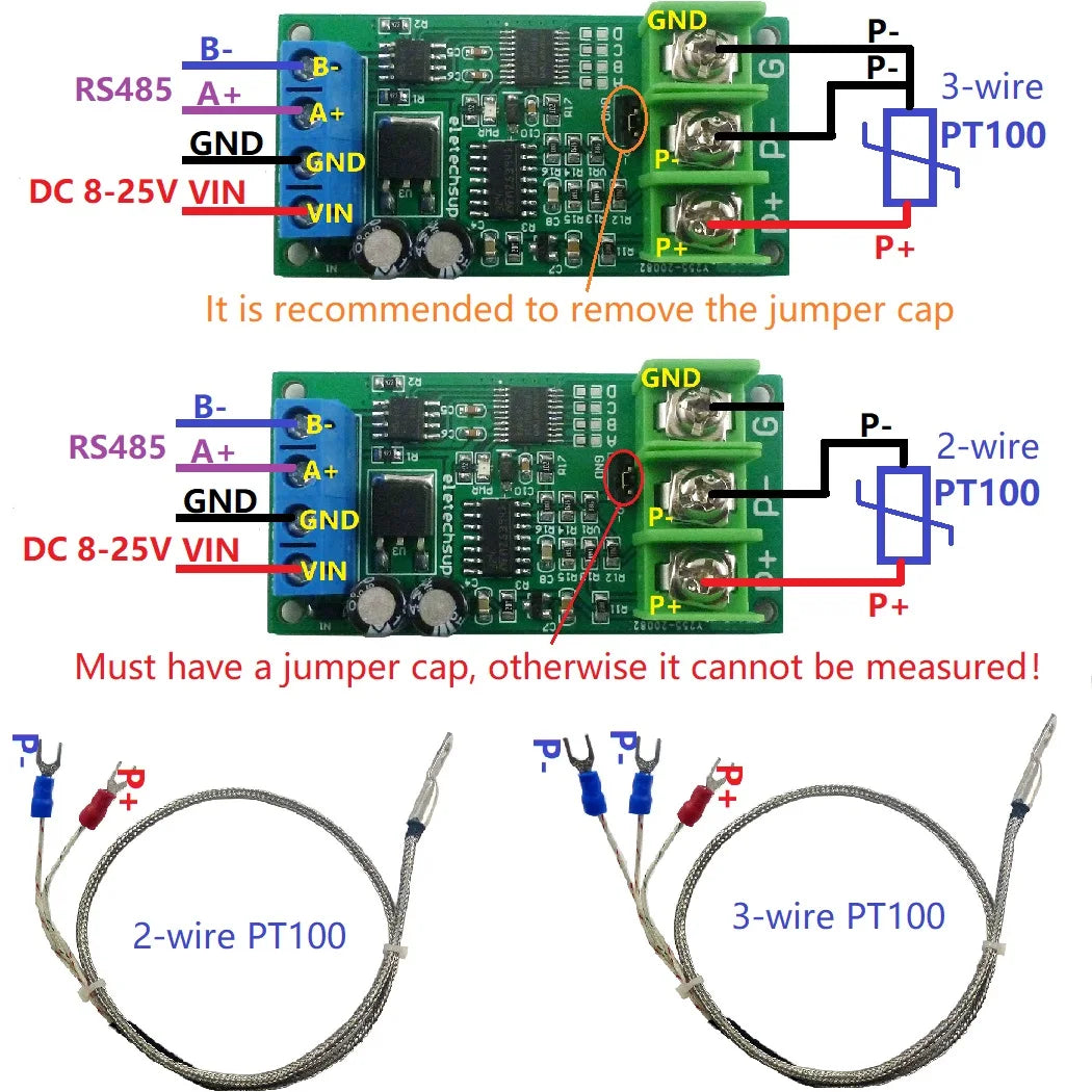 PT100 Thermocouple RTD Sensor Tester with High-Quality Temperature Measurement IC -20-400 Celsius RS485 Modbus Rtu