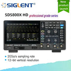Siglent High-Definition Oscilloscope SDS800X HD Series (SDS802/804/812/814/822/824X HD), 12 Bit Resolution, 2/4 Channels