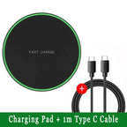 Ultra-Thin Fast Wireless Charger Pad for Samsung Galaxy S24 S23 S22 iPhone 15 14 13 Pro Max Wireless Induction Charging Station