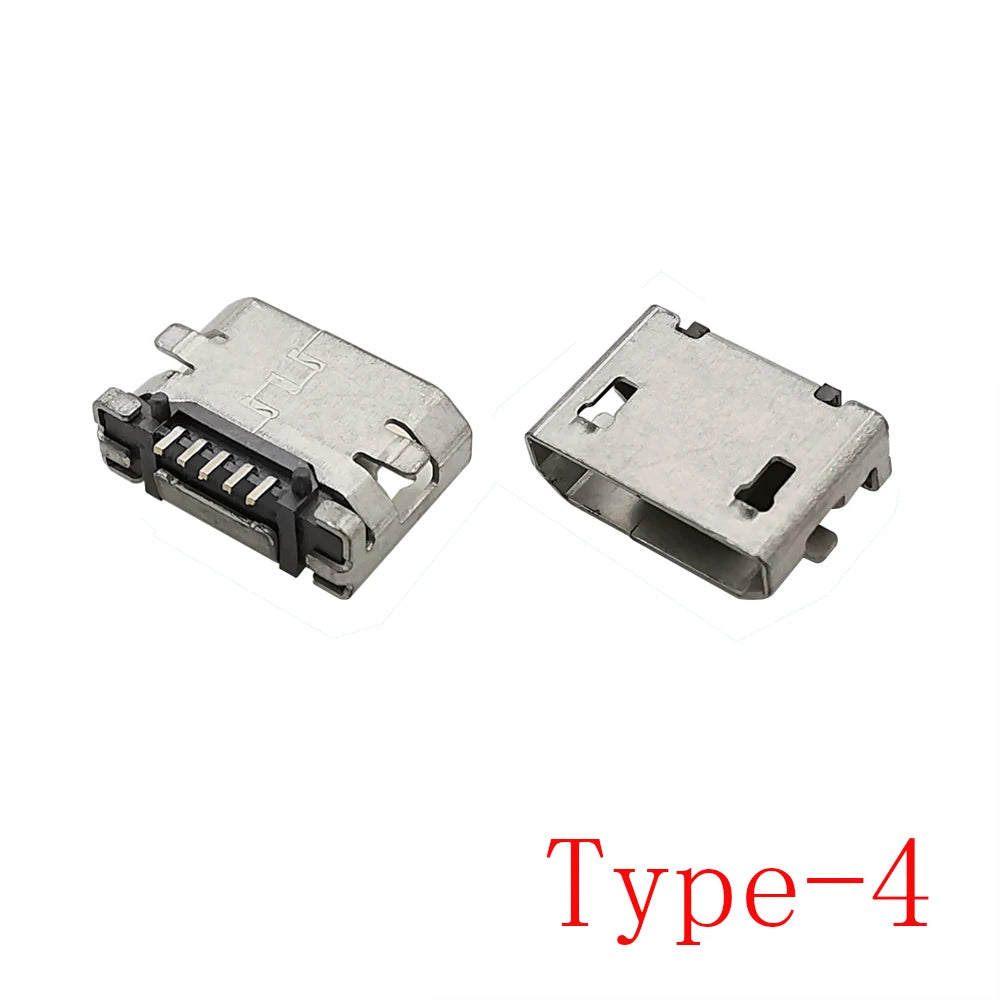 Micro-B USB 5 PIN Female Port Jack SMD DIP Socket Plug For Tail Charging Mobile Phone Connectors MicroUSB DIY Repair Adapter