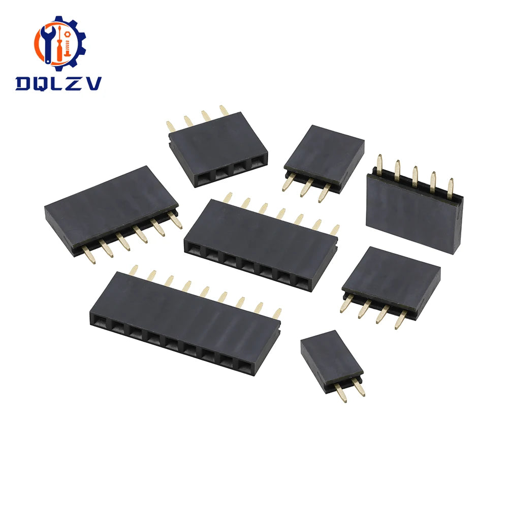 155PCS Single Row Female Socket Box 2.54mm Single Row Pin Socket Connector PCB Board Combination Kit, 8 Types