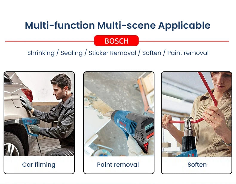 Bosch GHG20-63 Heat Gun Heavy Duty Plastic Welding Guns Digital Temperature Display Film Shrinking Sealing Thawing Paint Removal