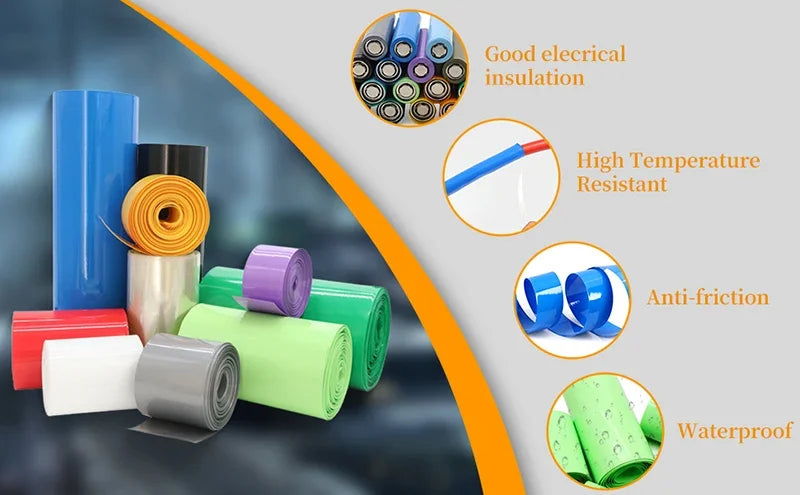 PVC Clear Heat Shrink Tube Width 160mm ~ 500mm Lithium Case Wrap Cable Sleeve 18650 Lipo Battery Pack Protection Insulated Film
