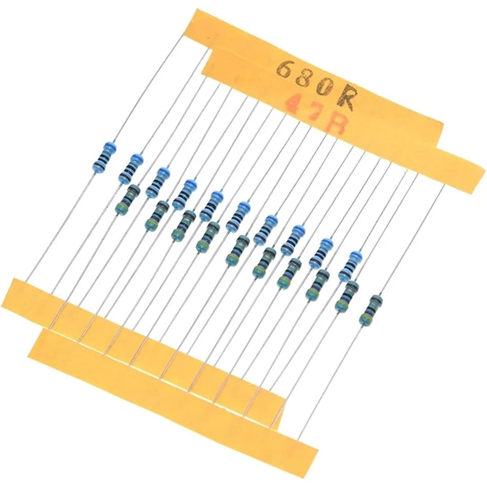 300/600/820pcs Resistor Kit 10 Ohm-1MOhm Resistors 1/4 W ±1% Carbon Film Single Resistor Electrical Electronics 30/41 value