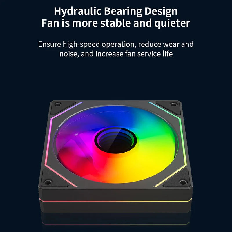 TEUCER Prism4 Forward/Reverse Fans 120MM 5V 3PIN ARGB 12V 4PIN PWM  2000RPM Hydraulic Bearing Design Stable&Quiet For Gamer