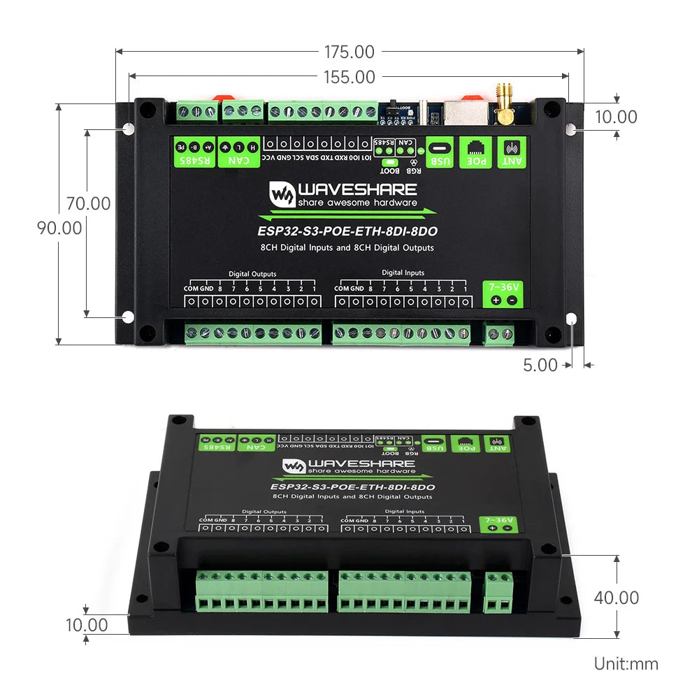 VoltSIndustrial 6-Channel RP2350 Relay Module Onboard RS485 / Pico HAT Interfaces With Multiple Isolation Protection Circuits In