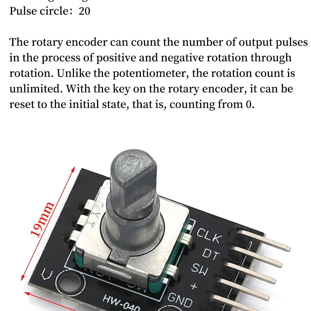 MGQH 360 Degrees Rotary Encoder Module For Arduino Brick Sensor Switch Development Board KY-040 With Pins
