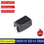 50PCS/Lot SS14 SS24 SS34 SS54 SMA 1N5819 SR240 1N5822 1N5824 DO-214AC Diode chip schottky rectifier SMD New