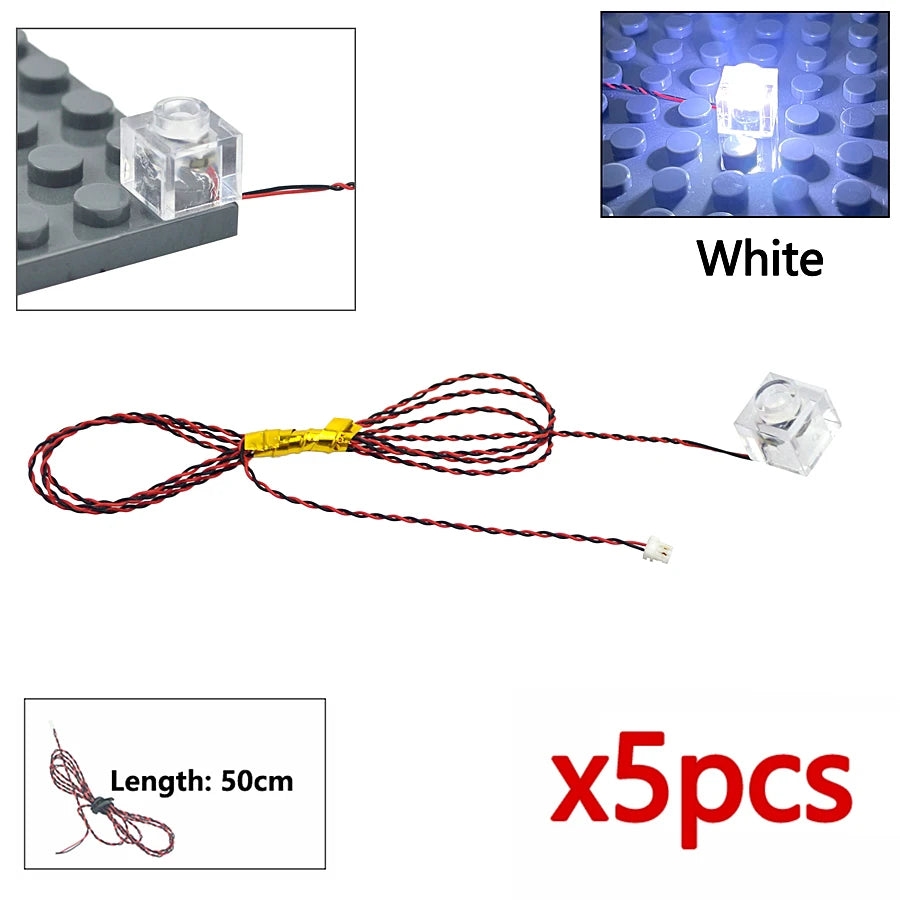 DIY 0.8mm Pin 1x1 1x2 1x4 Length 50cm SMD LED 2835  Remote Control Building Block Flash Lamp City Street Light Bricks
