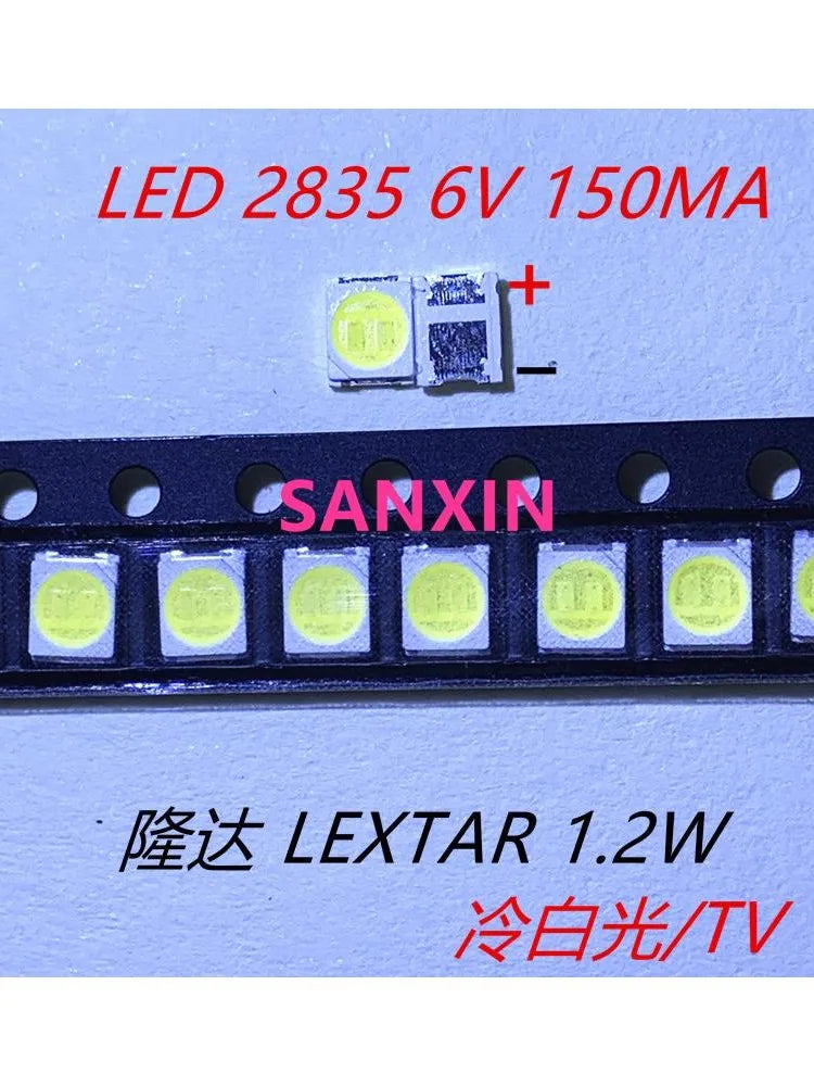 1000pcs 2835 3528 repair LED LCD TV backlight beads MX SEOUL JF 1W-2W 3V 6V cold white light commonly used