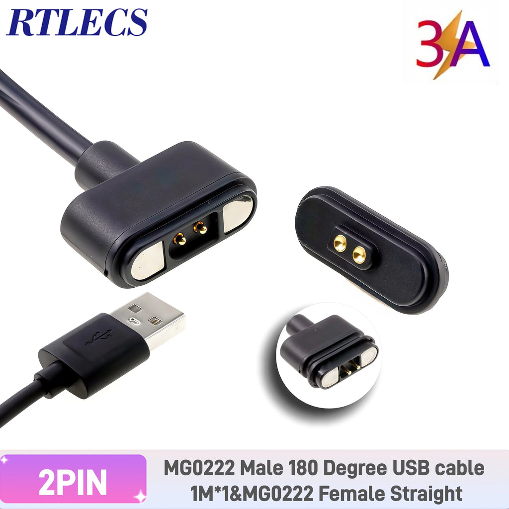 3A Magnetic Spring Loaded Pogo Pin Connector 5-24VDC 2/3/4 Pin Male Female Blind Led Lamp Snap-on JST SM JR Servo Extended Cable