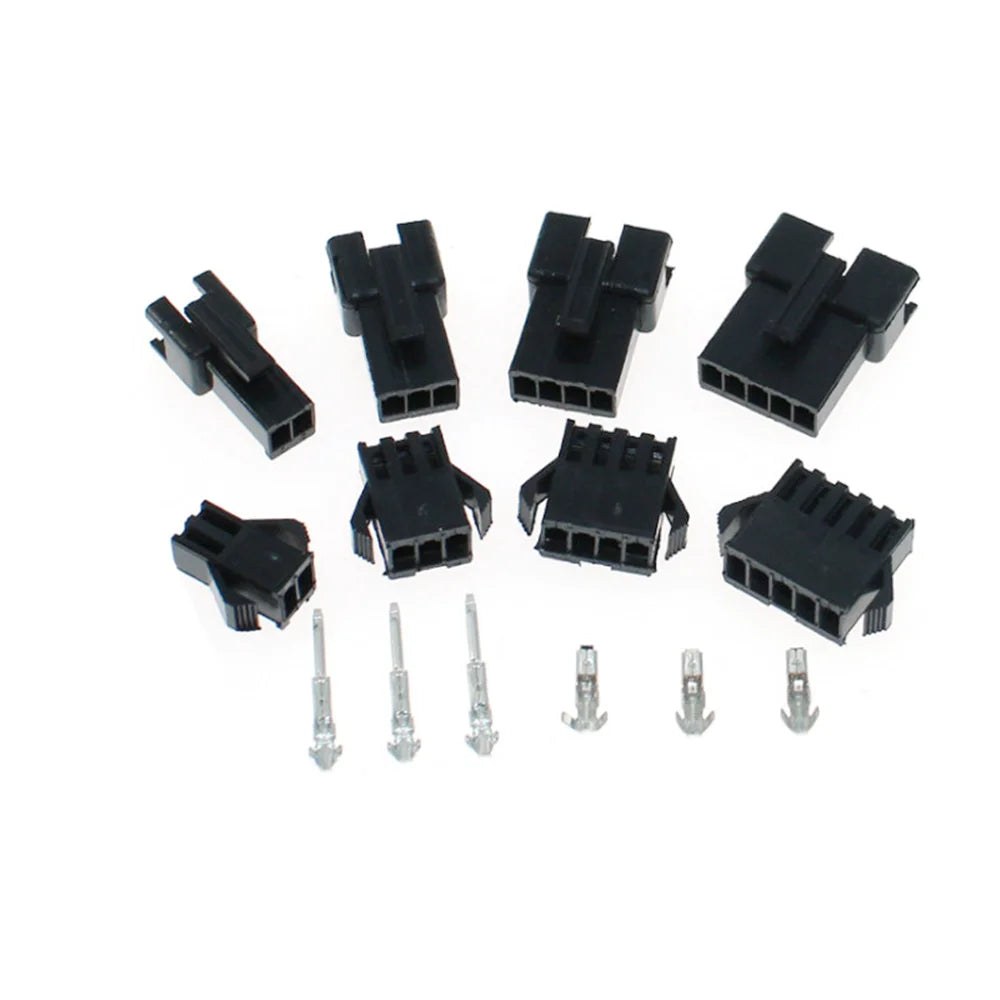 200 Pcs/Box JST SM 2.54mm 2P 3P 4P 5P Connector Kit, Male & Female Plug Housings with Crimp Terminals