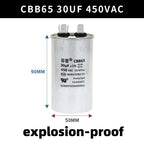 CBB65 450V Motor Capacitor Air Conditioner Compressor Start Capacitor 5uF 6uF 20uF 25uF 30uF 35uF 40uF 45uF 50uF 60uF 70uF
