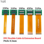 YUXI 1PCS 25 31 39 45 51 Pin 0.3mm Pitch Extension Board Connector Adapter with FFC FPC Flexible Flat Cable Length 60mm