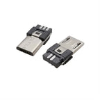 10Pcs 6mm Micro USB Connector 4 in 1 Micro USB Welding Type Male 5Pin Plug DIY Tail Charging Socket Connector With Plastic Cover