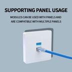 No-Tool Snap-In RJ45 Coupler - CAT6A CAT5E CAT6 Ethernet Socket Wall Plate with 8P8C Port for Network Cabling/Server Room