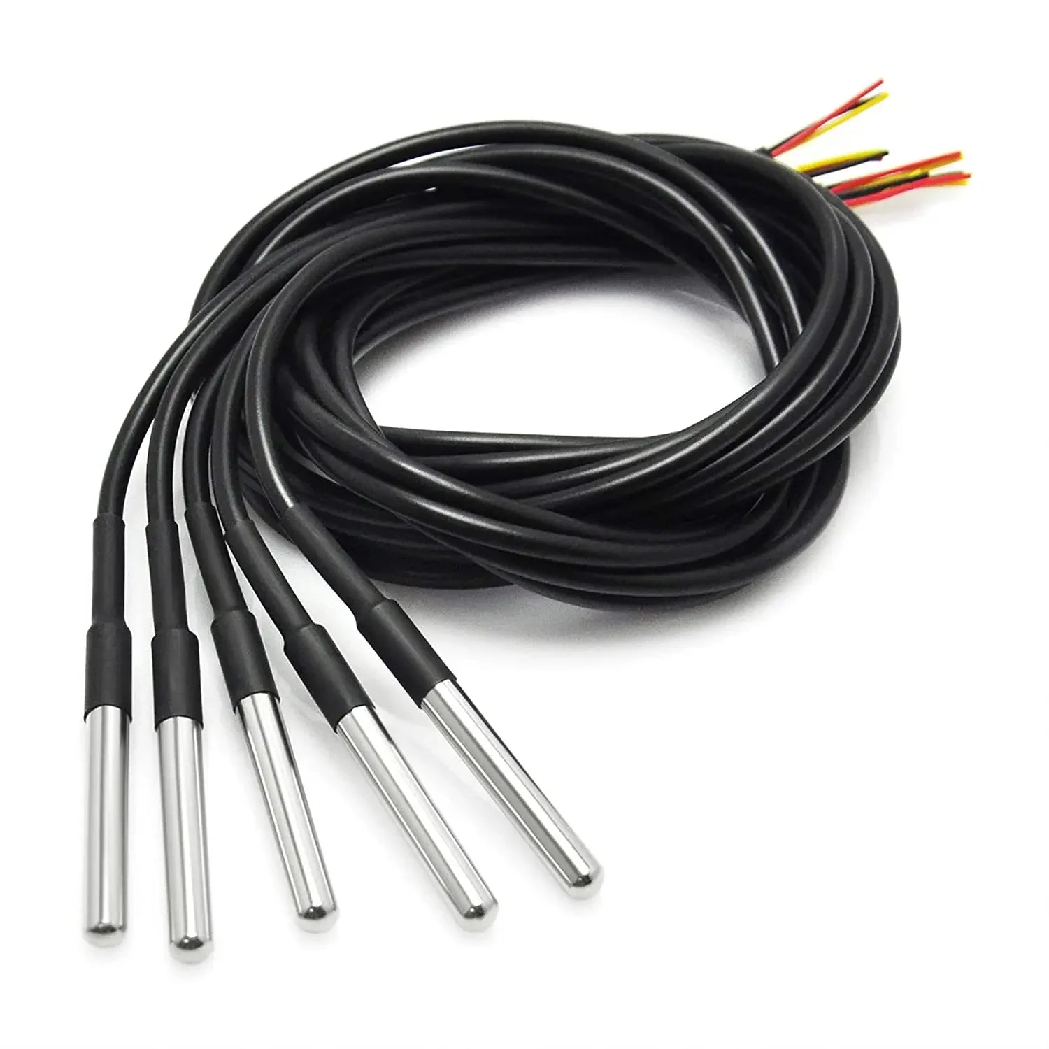 1-10PCS Waterproof DS18B20 thread temperature probe temperature sensor Stainless steel package 1m 2m 3m 5m 18B20 wire arduino
