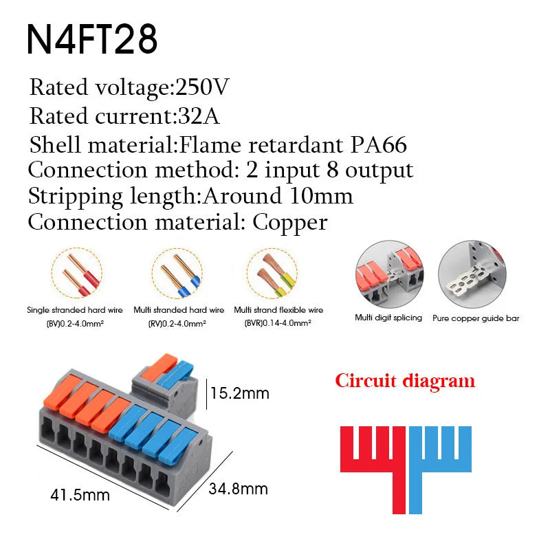 1/5PCS Wire Connector Electrical Cable Led Connectors Mini Terminals Blocks Quick Wiring Push-in Docking Butt Electrician Tools