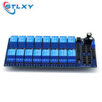 16 Channel Relay Shield Module DC 5V 12V 24V with Optocoupler LM2576 Microcontrollers Interface Power Relay For Arduino DIY Kit