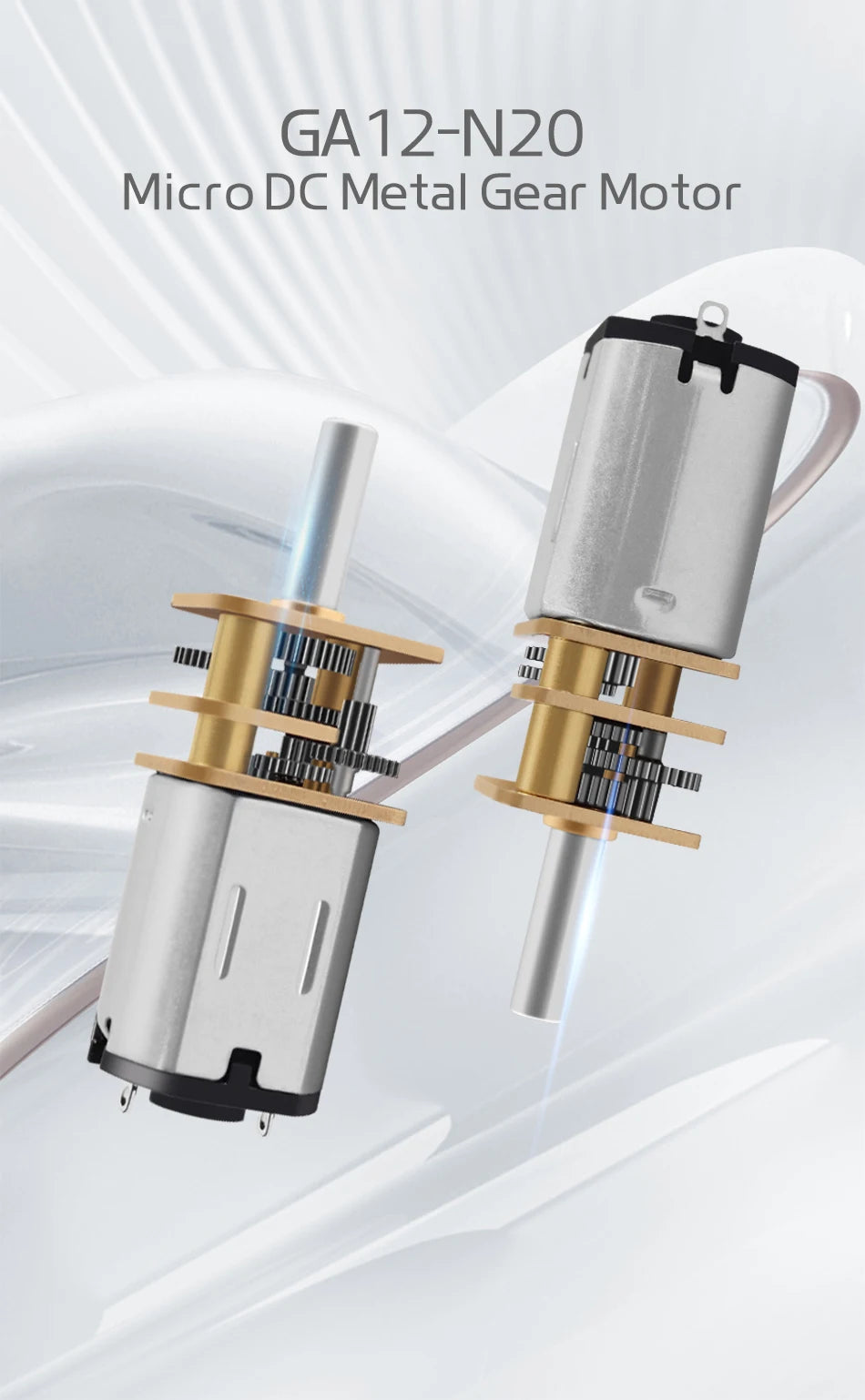 GA12-N20 Gear Motor With 3MM Shaft Brand New Precision DC 3V/6V Micro Gear Motor Low Speed Motor 10MM Length.