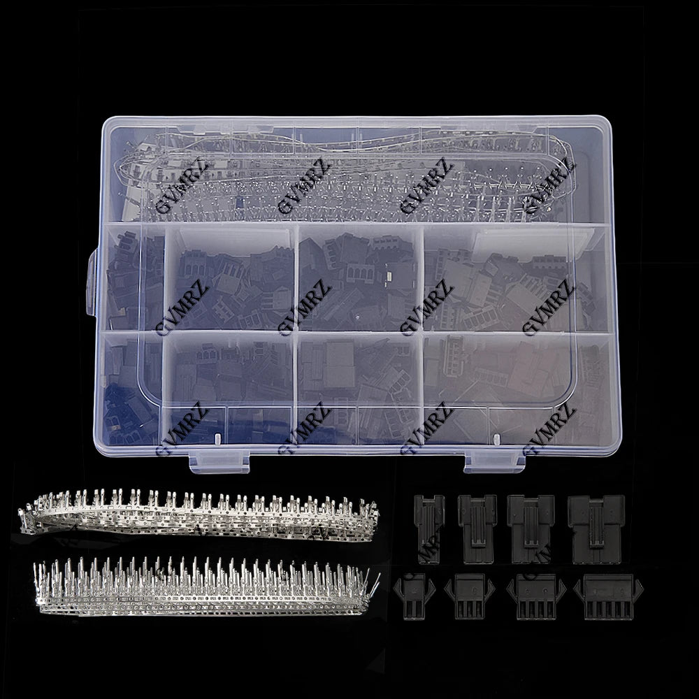 560PCS SM2.54 Kits 2.54mm Pitch JST SM Connector 2P 3P Pin Male Female Housing Plug Connector Assortment Kit with box 4P 5P
