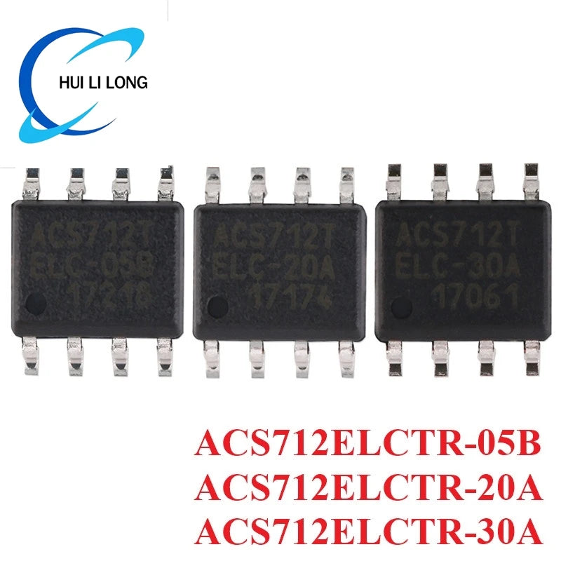 ACS712 ACS712ELCTR-05B 5A ACS712ELCTR-20A 20A ACS712ELCTR-30A 30A SOP-8 ACS712T ACS712-20A SOP8 Current Sensor Voltage Isolation