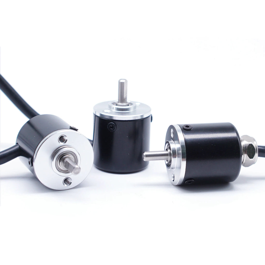 Φ25mm 4mm Shaft Miniature Singleturn Absolute Rotary Encoder RS485 RS232 Modbus RTU Wide Temperature High Durability