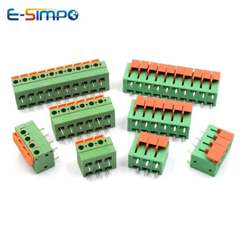 100pcs 142V 142R 5.08mm/0.2" Side/TOP Entry 2P3P4P6P8P10P 141V 141R FFKDSA1/V-2.54mm/0.1" PCB Spring Terminal Block Connector