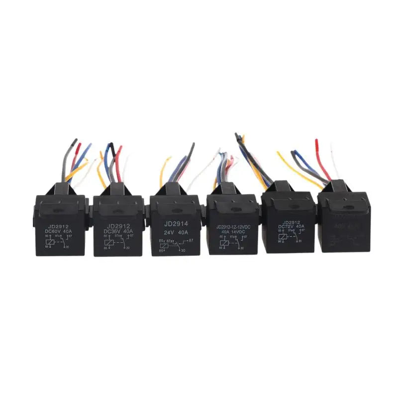 40A 12V-72V Automotive Relay 4/5Pin with Interlocking Socket Heat Resistant for Truck Van Moto Daily Use