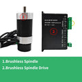 48V 500W ER11 Brushless Spindle+57MM Clamp with Screws+ 48V Brushless Motor Driver+ER11-10mm Built in HALL Sensor
