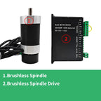 48V 500W ER11 Brushless Spindle+57MM Clamp with Screws+ 48V Brushless Motor Driver+ER11-10mm Built in HALL Sensor