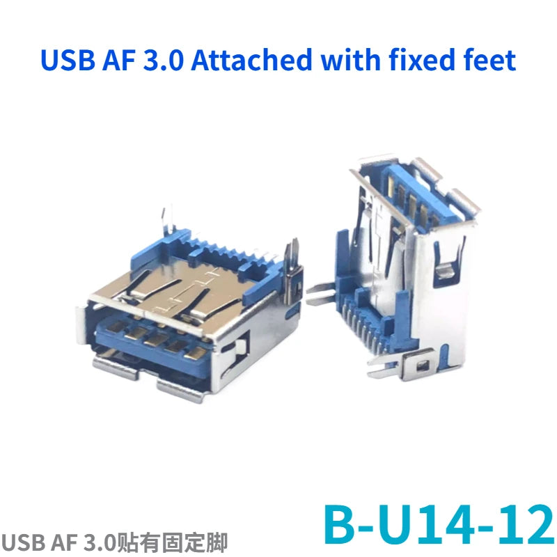 5PCS  USB Connector 3.0 A-type Female Socket AF Type 90 Degree Side Plug 180 Degree USB 3.0 B-port Printer Data