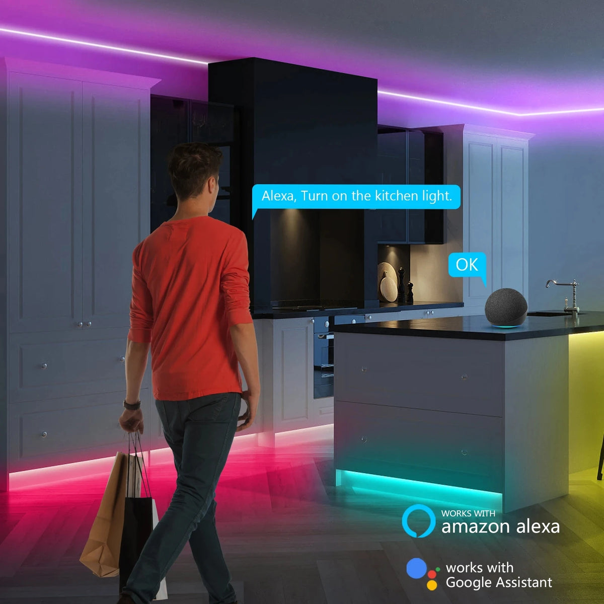 Smart RGB Neon Rope Light Waterproof LED Strip APP Remote Control Music Sync Tuya Alexa Google Home Decor Lamp