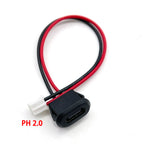 4 Pin Press Type USB Connector Type-C Waterproof with PH 2.0 Female Socket High Current Fast Charging Jack Port with Data Pin