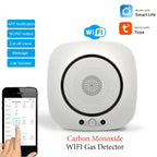 90-220Vac EU Plug WIFI Natural Gas Detector Tuya APP Push Message Coal Gas Sensor LPG Alarm NC/NO Relay Shut Off DN10/15 Valve
