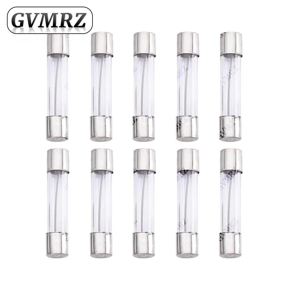 150PCS 15Values 6*30 Glass Tube Fuses Car Glass Tube Fuses Assorted Kit 6X30 with Box fusiveis 0.1A-30A Household Fuses