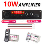 10W Bluetooth Amplifier Board MP3 Decoder Module Dual Channel DC 3.7-5V USB/TF/FM Car Audio Player with Recording Handsfree CalL