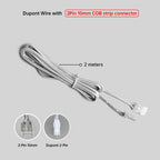 20/10/5 Pcs Dupont Extension Wire 2m 2Pin 5mm 8mm 10mm COB Connector Cable for 12V 24V COB LED Strip Light Extension Terminal