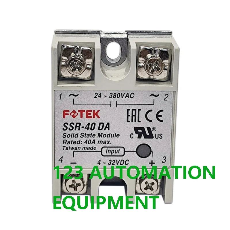 Authentic New FOTEK SSR-10DA 25DA 40DA 50DA 75DA SSR-10DA 25DA 40DA 50DA 75DA-H Solid State Relays Module 10A 25A 40A 50A 75A
