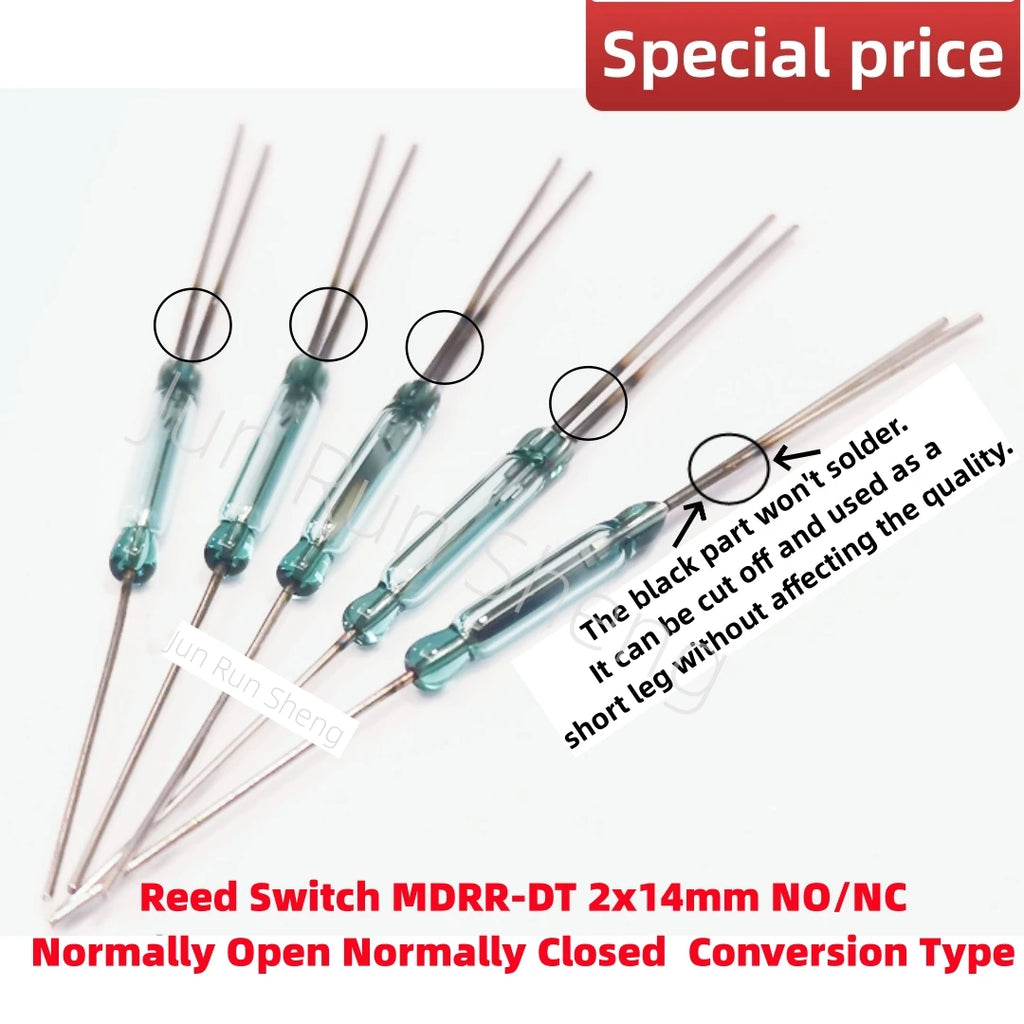 5PCS Original MDRR-DT DT-F/U NO/NC SPDT Changeover Reed Switch MDSM-DT 2*14MM 0.25A 5W 175V Normally Open/Closed Magnetic Sensor