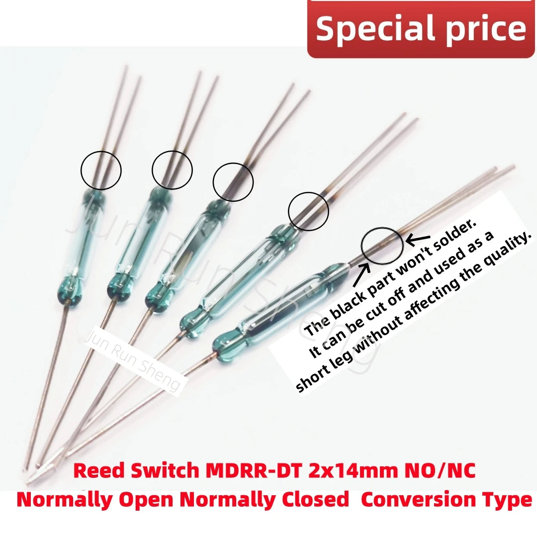 5PCS Original MDRR-DT DT-F/U NO/NC SPDT Changeover Reed Switch MDSM-DT 2*14MM 0.25A 5W 175V Normally Open/Closed Magnetic Sensor