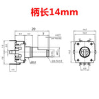 5PCS EC12 Rotary Encoder  360 Degree Audio Encoder Coding 5Pin 24 Position With Push Button Switch Handle 11.5MM 14MM 19MM