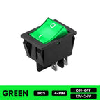 FILN 20A Rocker Switch 4 Pin ON-OFF 12V-24V 110V-220V Illuminated LED Power Switch PA66 Flame Retardant Marine Car Switch