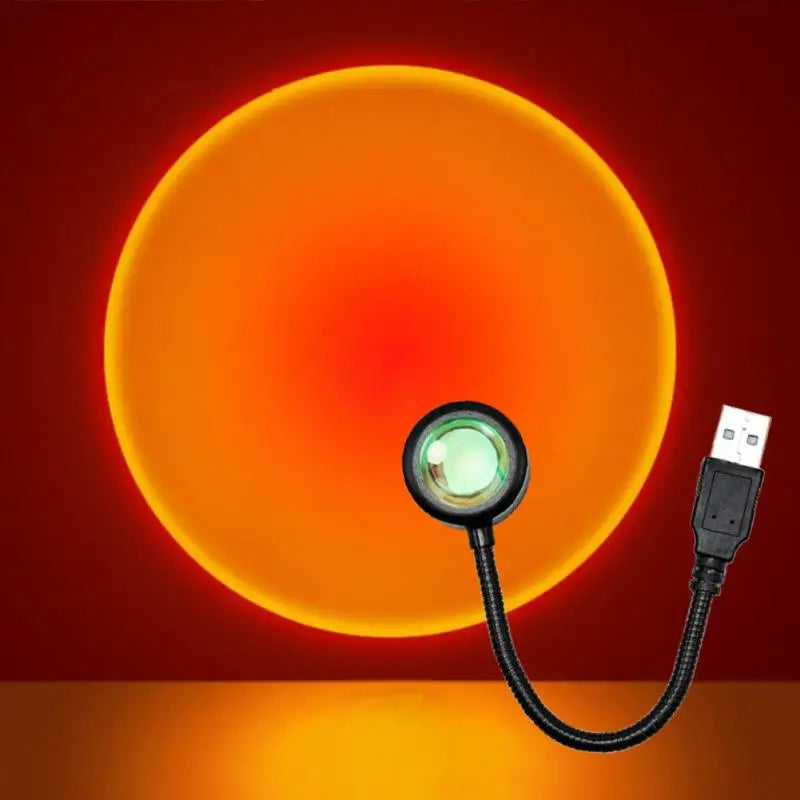 RGB Sunset Lamp LED USB Rainbow Neon Night Light Projector Photography 7 Colors Wall Atmosphere Lighting for Bedroom Room Decor