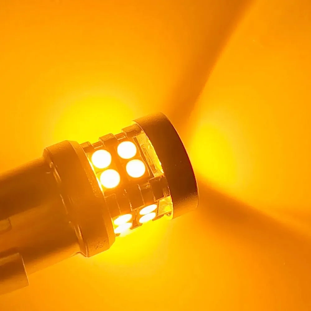 2/4 PCS P21W 1156 BA15S 1157 BAY15D LED Bulbs For Car Trun Signal Parking Brake Lights 12V 24V 3030-24SMD 6500K White Red Amber