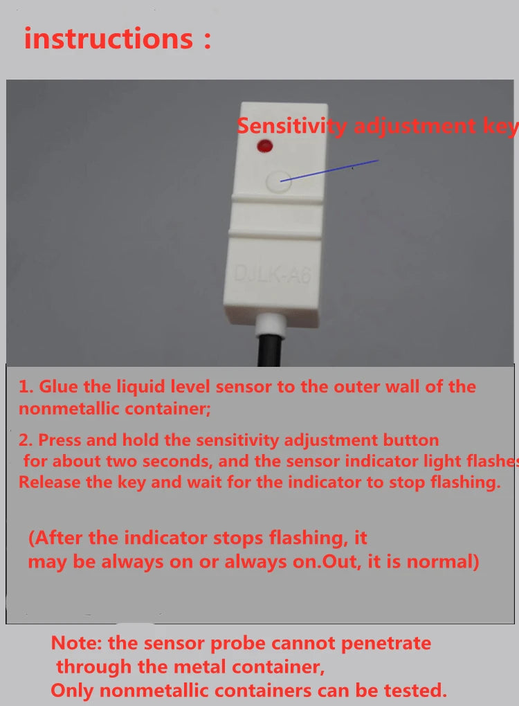 Water Level Detector Capacitor Liquid Level Sensor Switch Induction Non-contact Liquid Level Detection