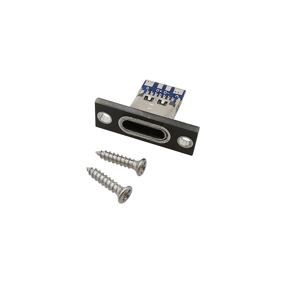 1/2/5Pcs Type C USB 3.1 Jack 2 Pin 4 Pin Female Connector Charging Port DIY USB 3.1 Type C Socket With Screw Fixing Plate