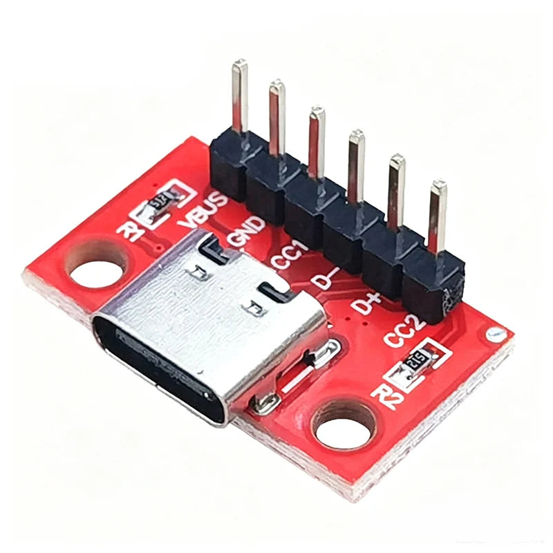 Type‑C USB Female To DIP Pin Header Adapter Board Pre‑Welded USB‑C Socket Breakout Module for Arduino Power Supply Debugging